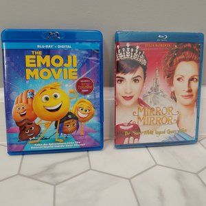 Kids Blu-Ray Movie Bundle - Mirror Mirror and The Emoji Movie